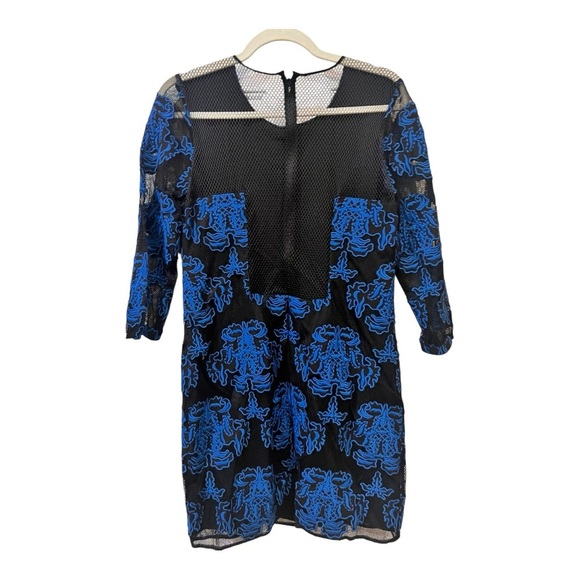 Sachin & Babi Women's Blue Sentieri Embroidered Mini Dress Size 6 NWT Zipper - Picture 4 of 11